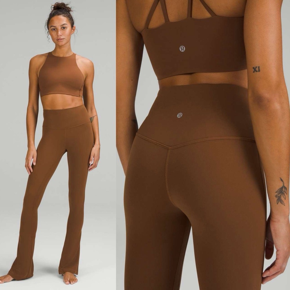 $118 Lululemon Align High-Rise Mini Flare Pant 32" Roasted Brown Size 8